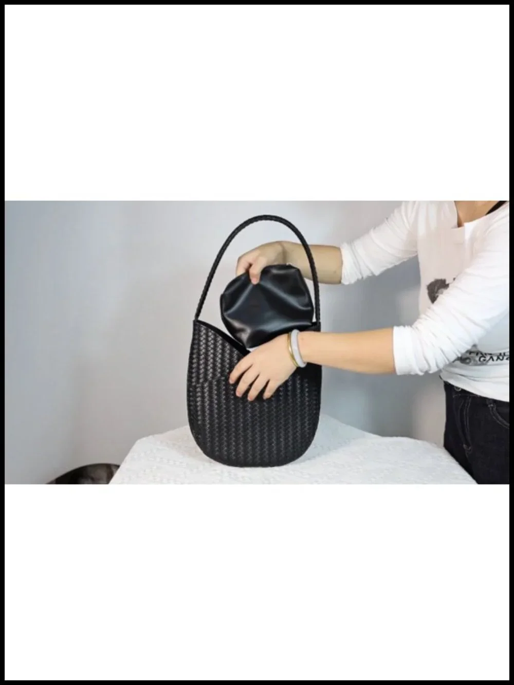 Imitation Woven Leather Hobo Bag Tote Shoulder Bag